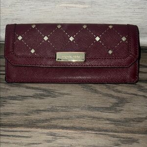 Michael Kors Maroon Studded Wallet